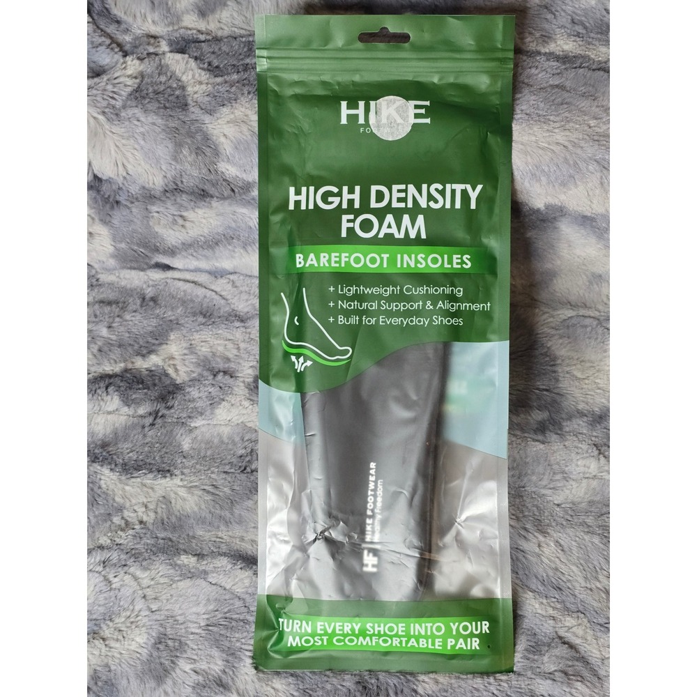 New Hike Footwear High‎ Density Foam Barefoot Insoles Black Size 37 US WMNS 7